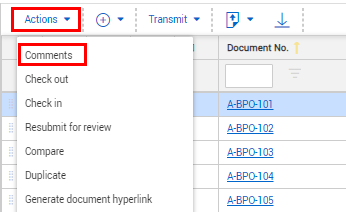 InEight Document - Adding Comments to Documents