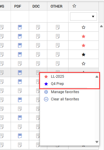 InEight Document - Favoriting Documents