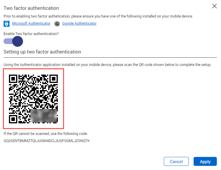 InEight Document - Enable Two Factor Authentication