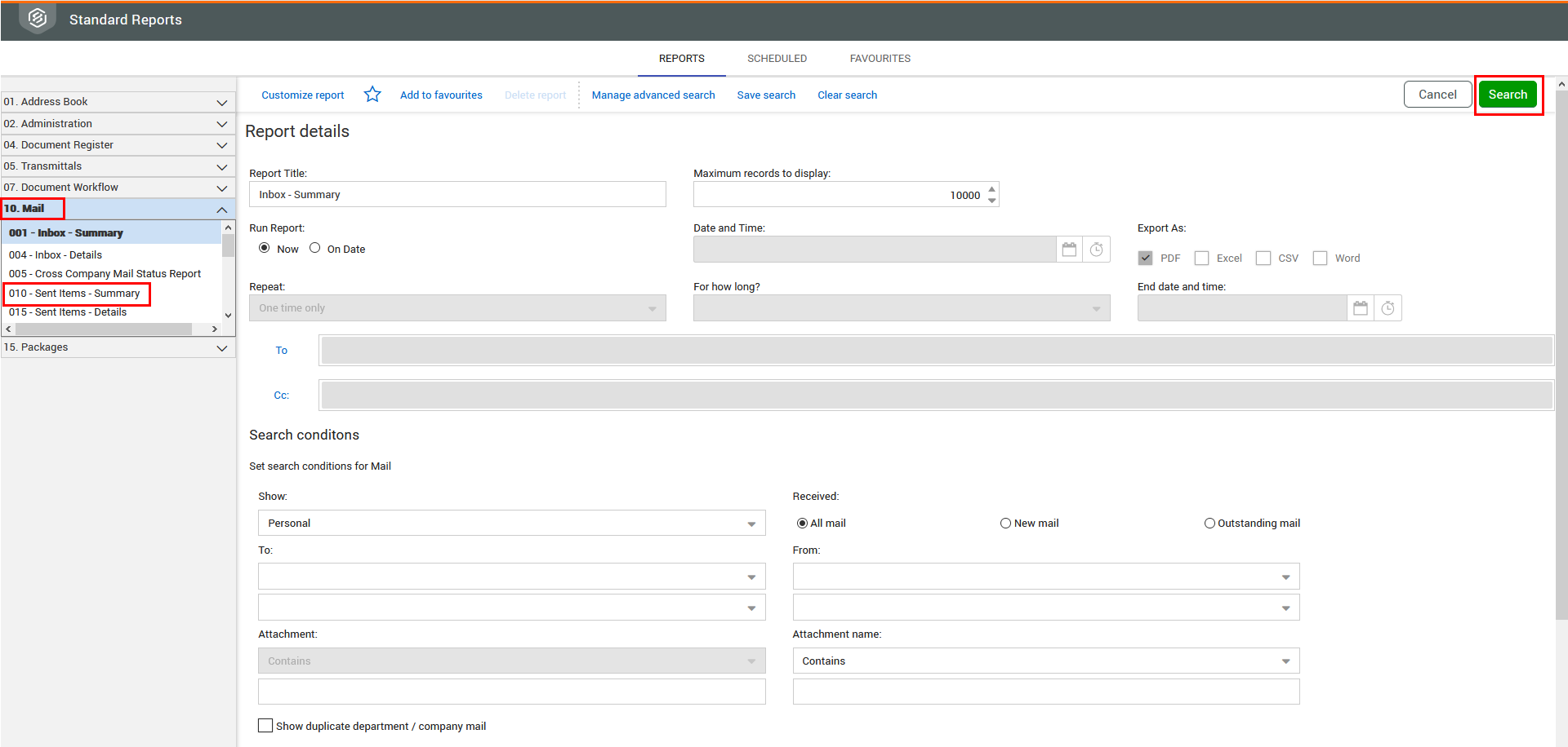 InEight Document - Running Reports
