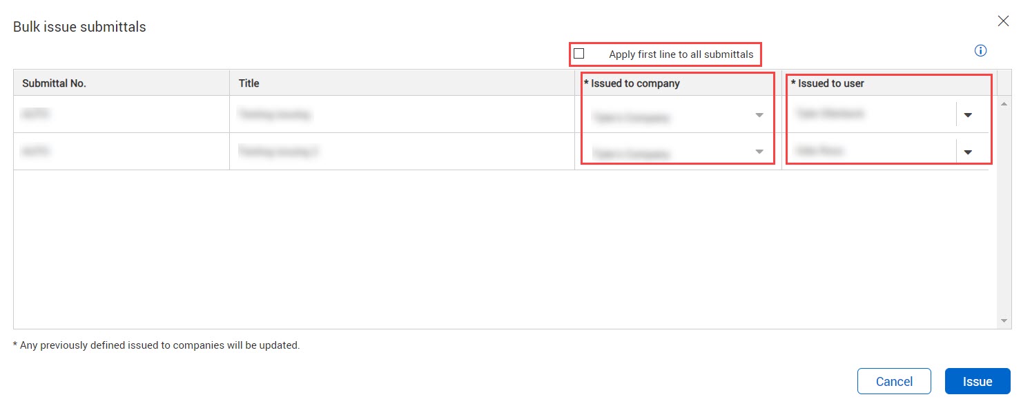 InEight Document - Issue submittals