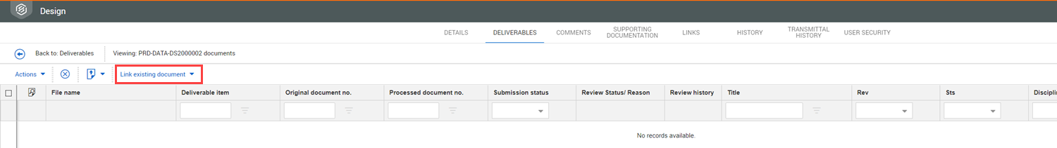InEight Document - Link documents to deliverables