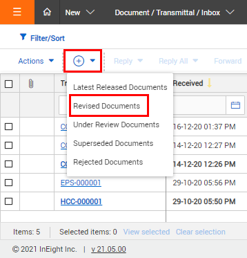 InEight Document - Transmitting Revised Documents